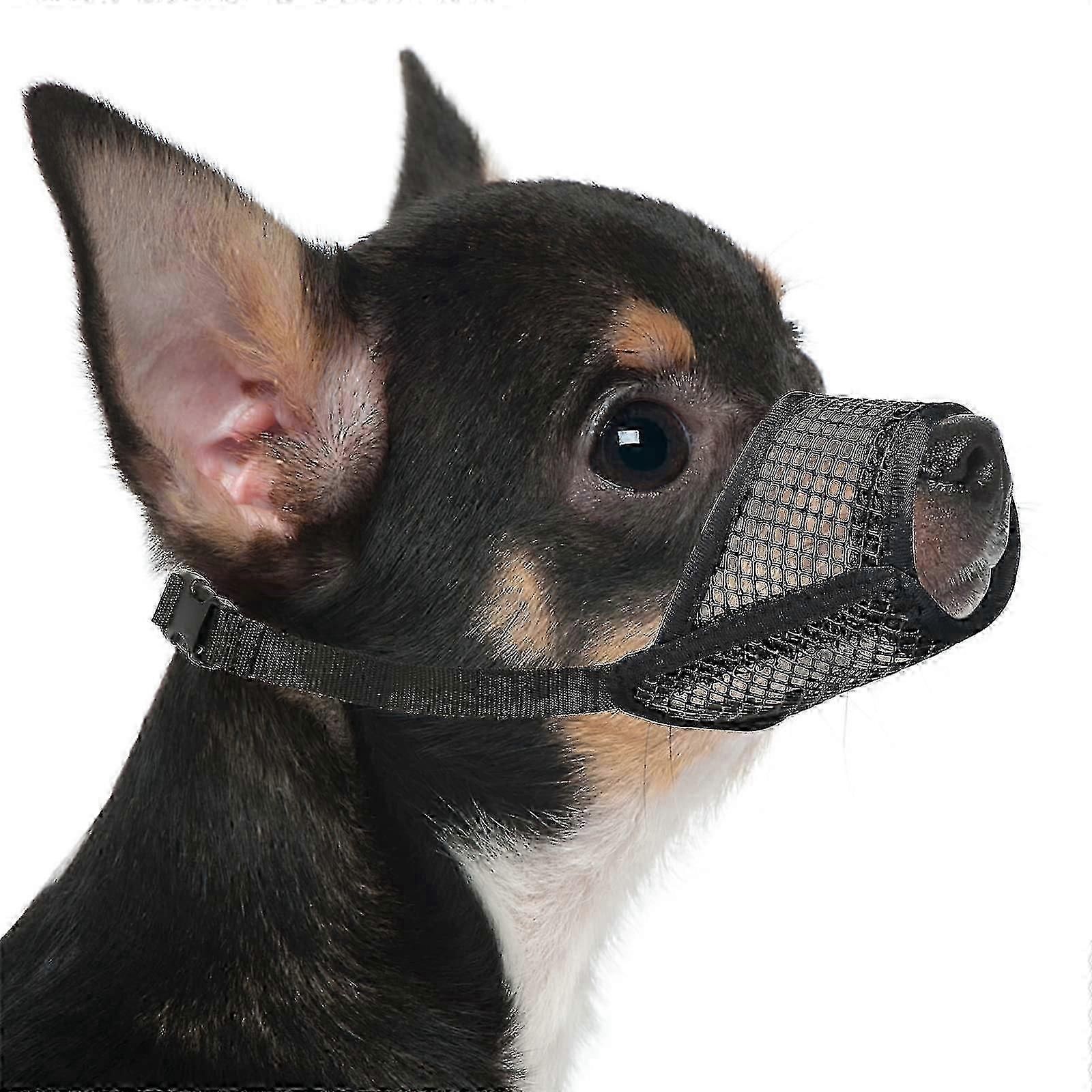 Mesh Face Mask for Chihuahua, Soft and Adjustable Muzzle for Small Dogs