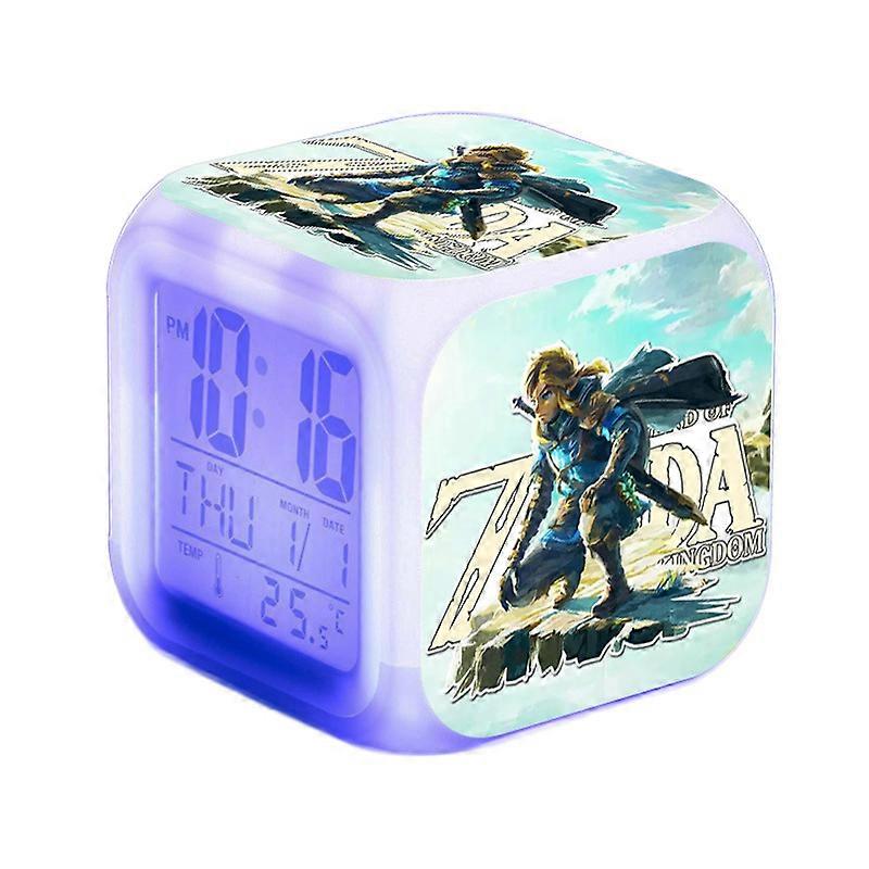 Game peripheral: The Legend of Zelda: Tears of Zelda Seven-Color Square Clock LED Screen Digital Color-Changing Alarm Clock
