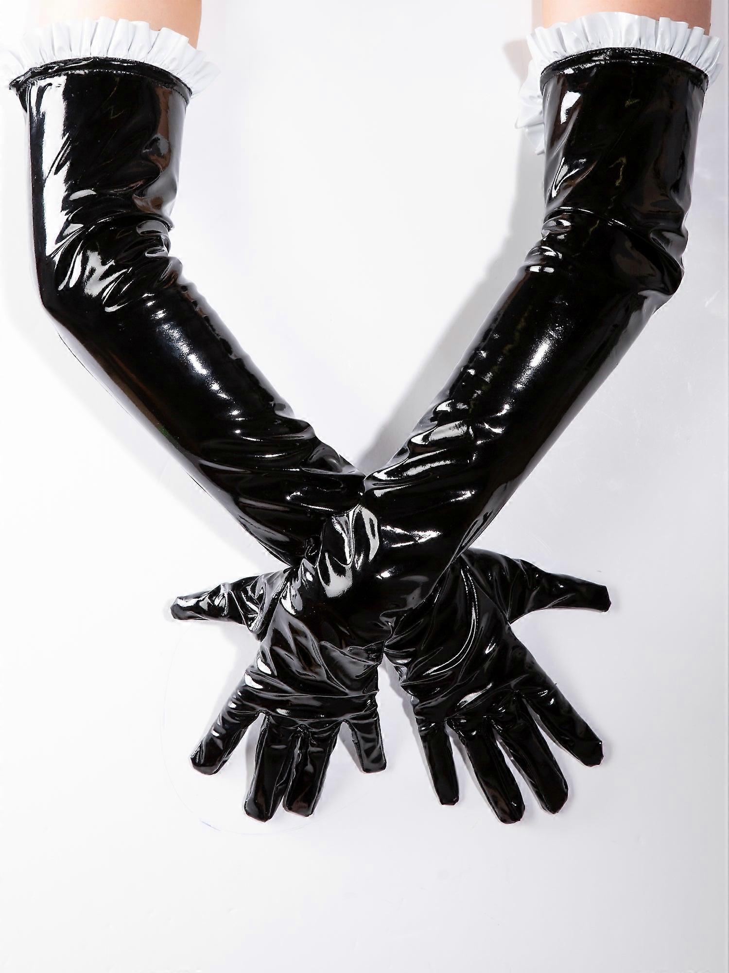 Pvc Frilly Elbow Gloves
