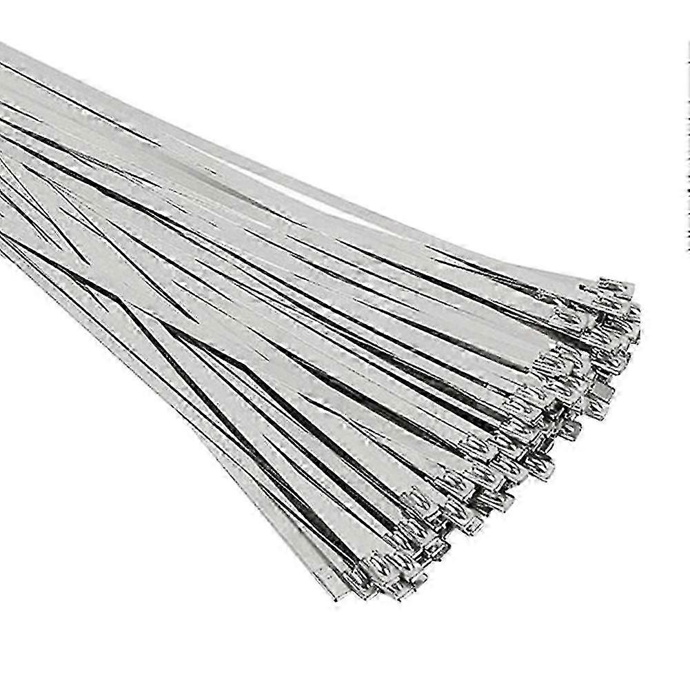 100pcs Multi-purpose Locking Cable Metal Zip Ties Stainless Steel Self Locking Zip
