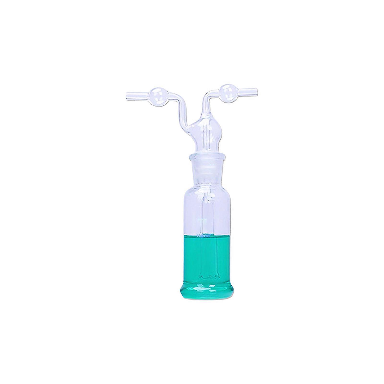 Glass Construction Gas Filter Bottle With Double Bulb Temperature Resistant For Chemistry Experiments and Laboratory Multicolor