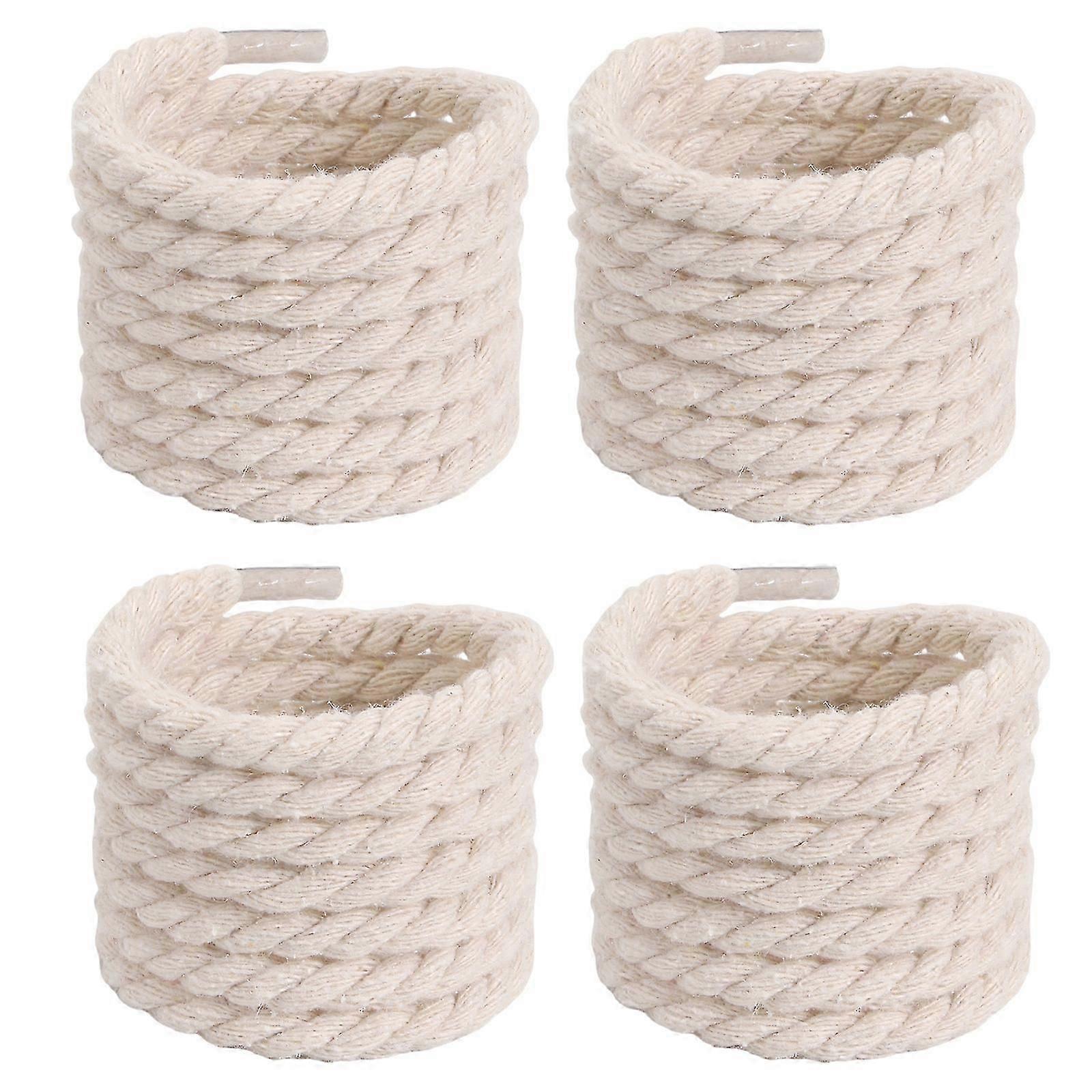 Solid Color Round Thickened Shoe Laces 120cm Length For Sneakers 2 Pairs Twisted Braided Shoe Strings Replacement White