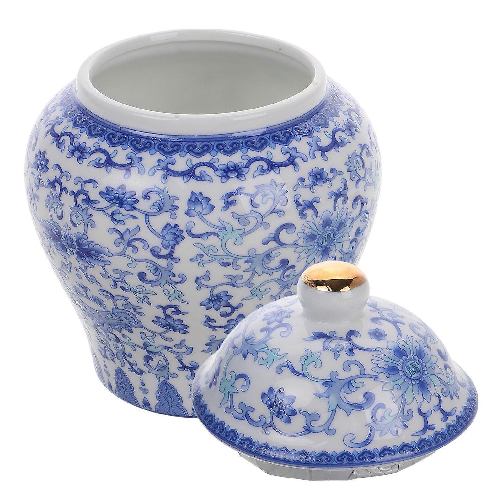 Floral Pattern Ceramic Tea Jar for Storage with Sealed Lid Feature