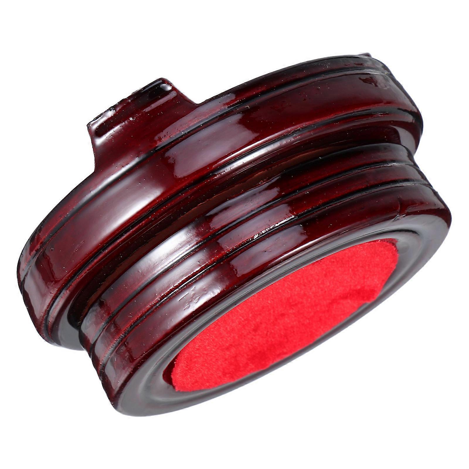 Water Crystal Ball Stand for Display Red Rotating Wooden Base Double Layer