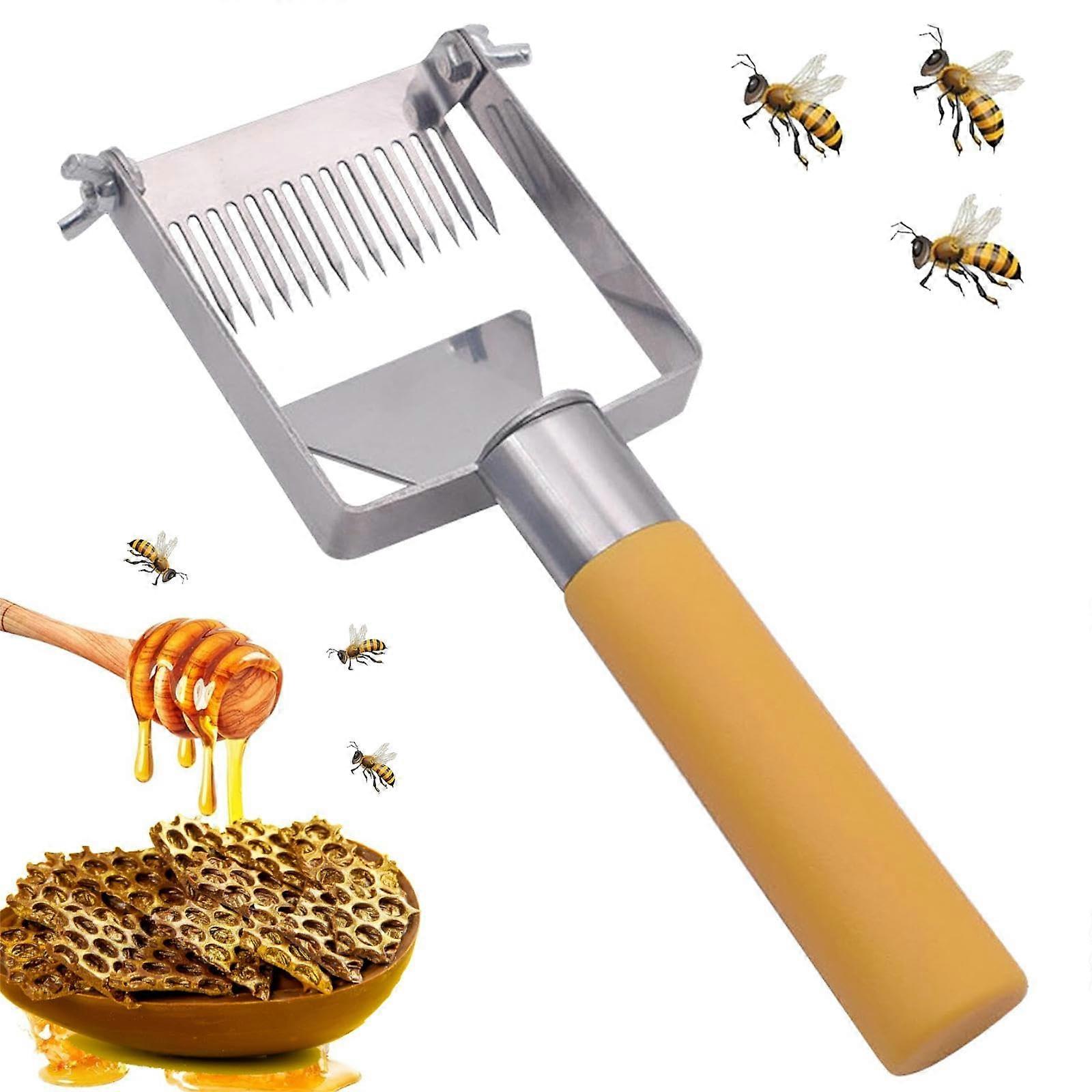 Stainless Steel Honey Uncapping Fork with Sharp Prongs and Ergonomic Grip for Beekeeping