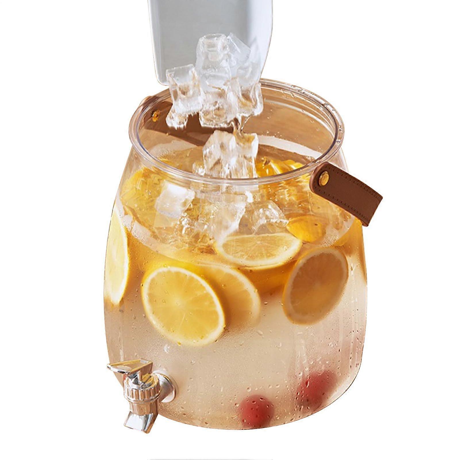 Fridge Drink Dispenser with Drip Spout for Cold Beverages, Large Capacity Clear Pitcher