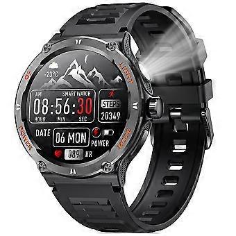 2026 Smartwatch Heren Fitness Tracker Horloge: 1,53 inch rond touchscreen 3ATM LED-zaklamp