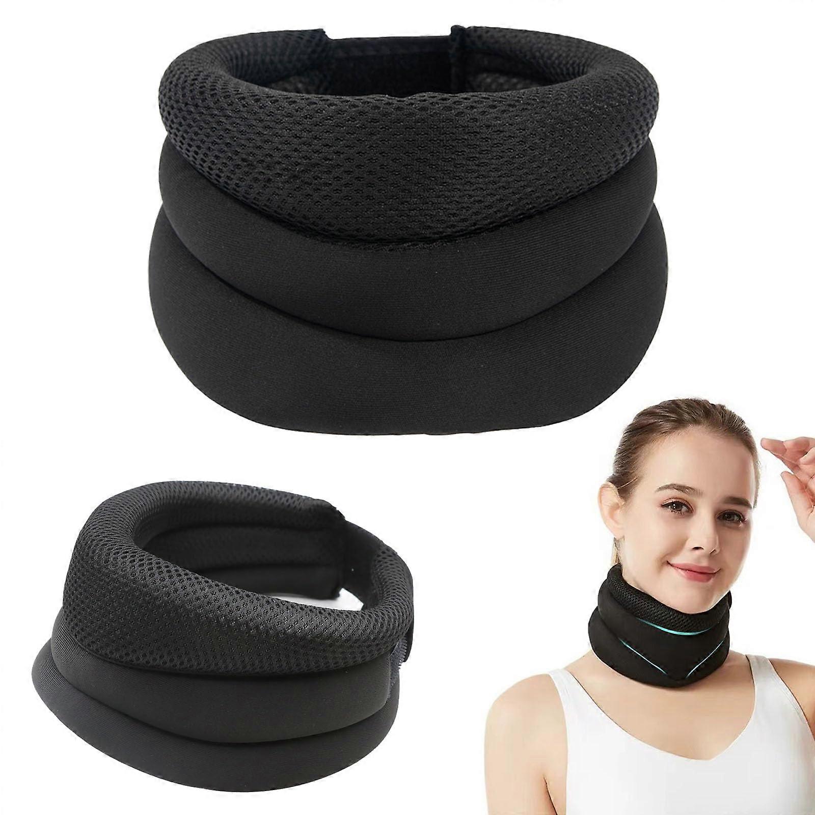 2 Pack Soft Foam Neck Brace for Pain Relief, Adjustable Cervical Collar with Ergonomic Support