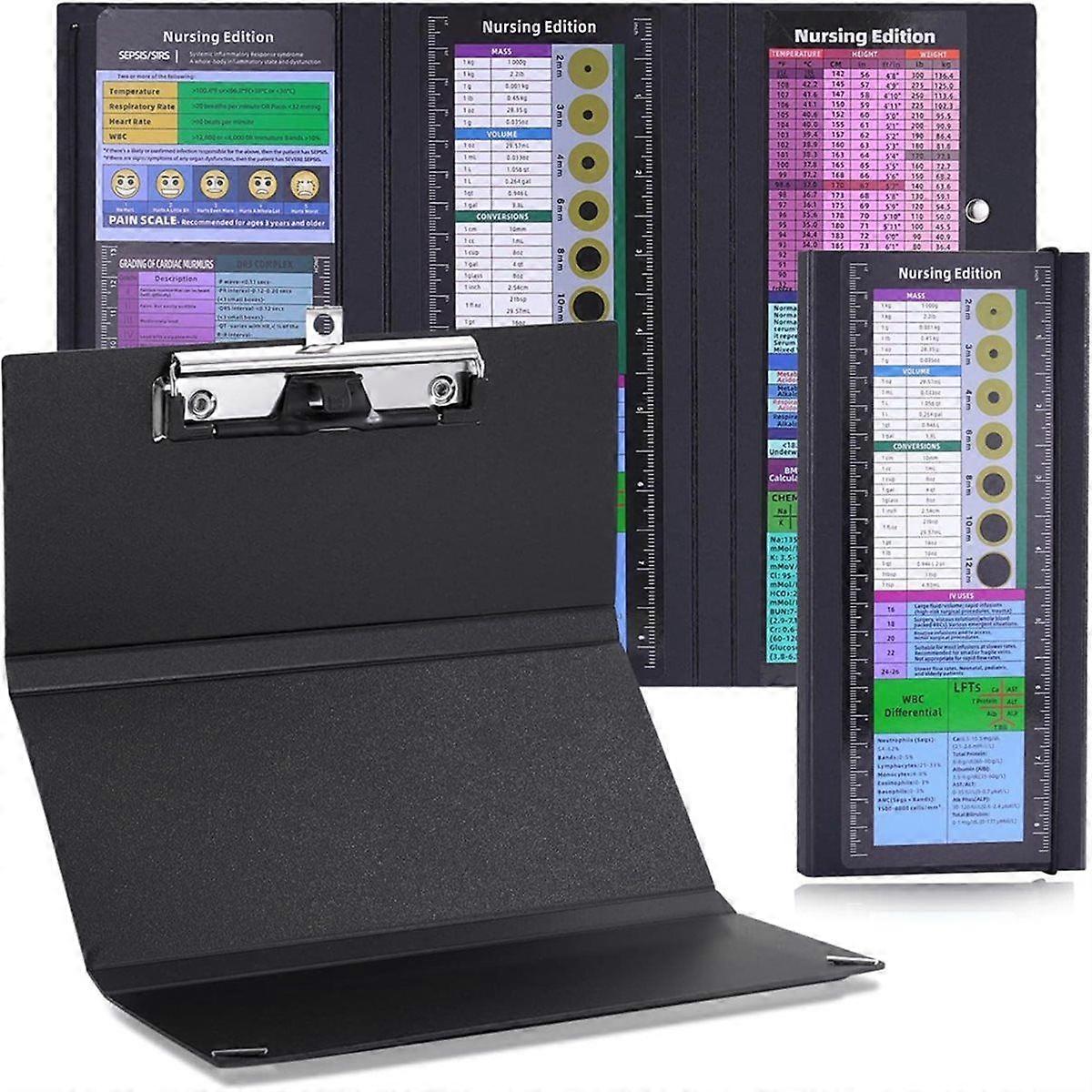 NursingClipboard - 2-Pack Thick & Sturdy Foldable Clipboards for with Pen Holder & Ruler,for Studen