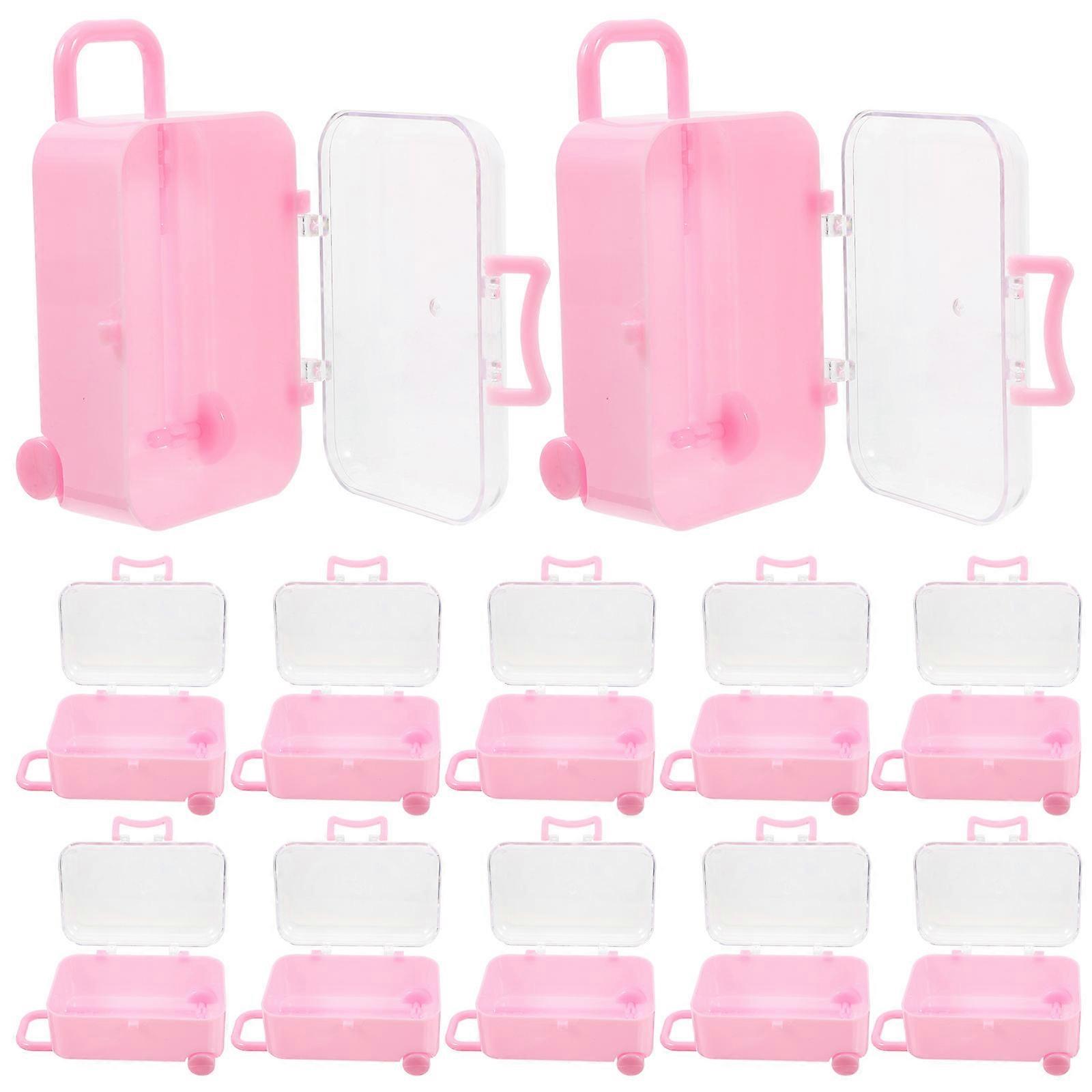 Trolley Candy Box Pink Plastic Candy Boxes for Storage 12Pcs Large