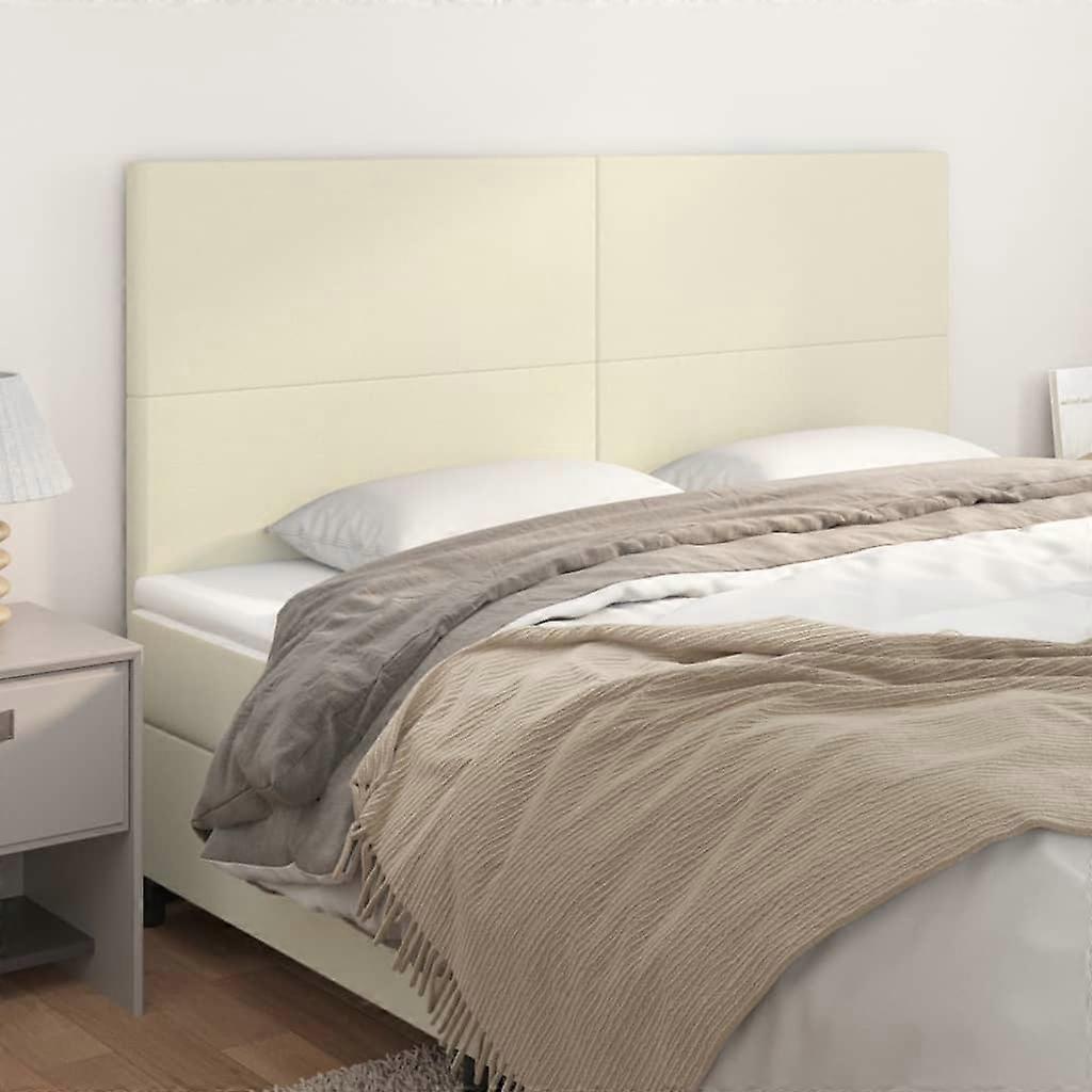 Kopfteil Creme 160x5x118/128 cm Kunstleder