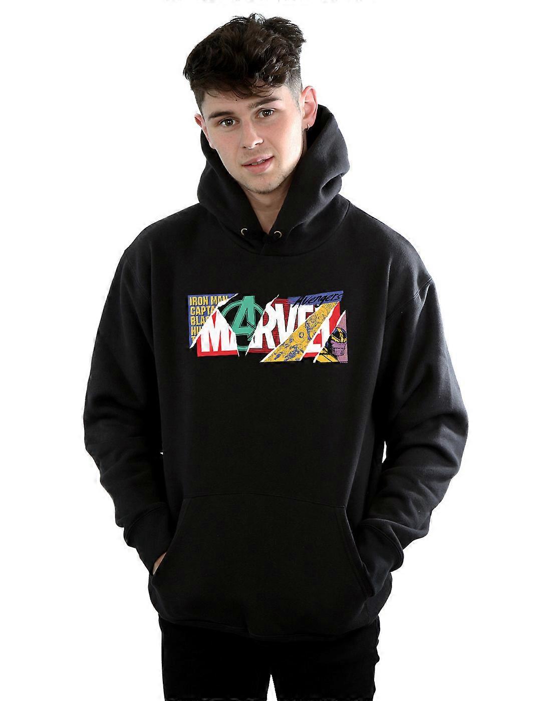 Marvel men ' s collage logo Hettegenser
