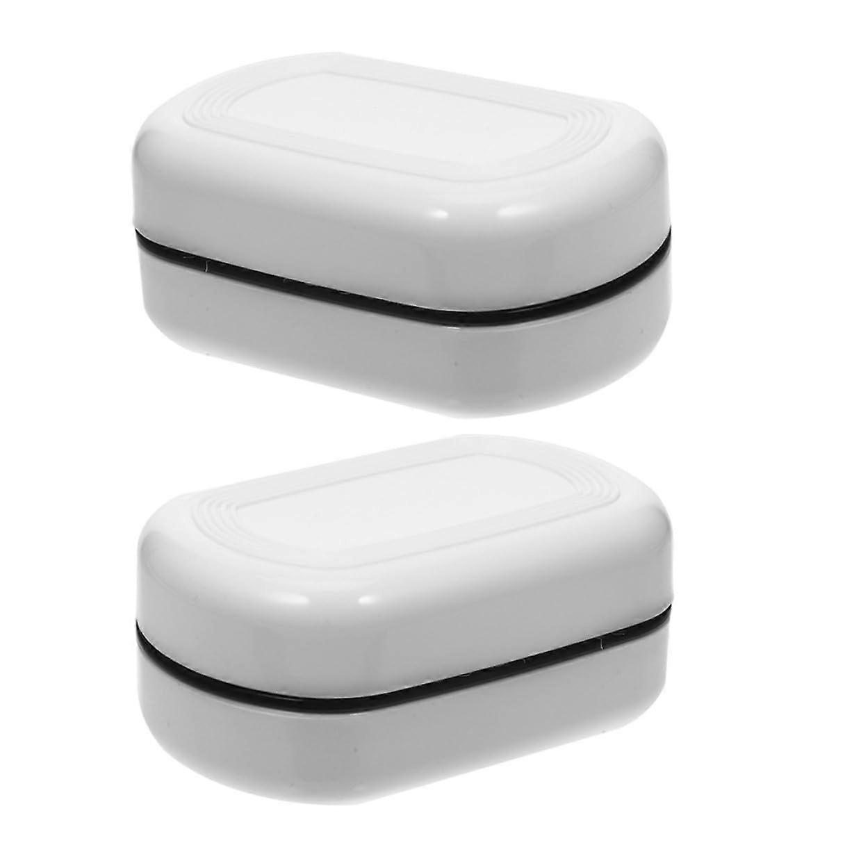 2pcs Travel Soap Container with LeakProof Lid, DoubleLayer SelfDraining Dish for Camping