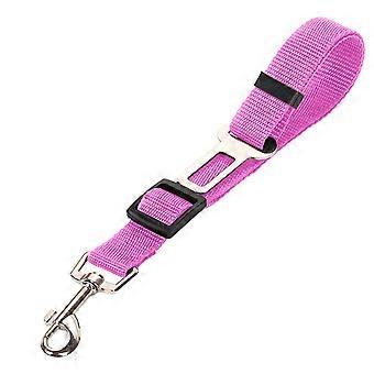 Cinto de segurança ajustável para cães e gatos em nylon, para uso em carro, 45-72 cm, rosa.