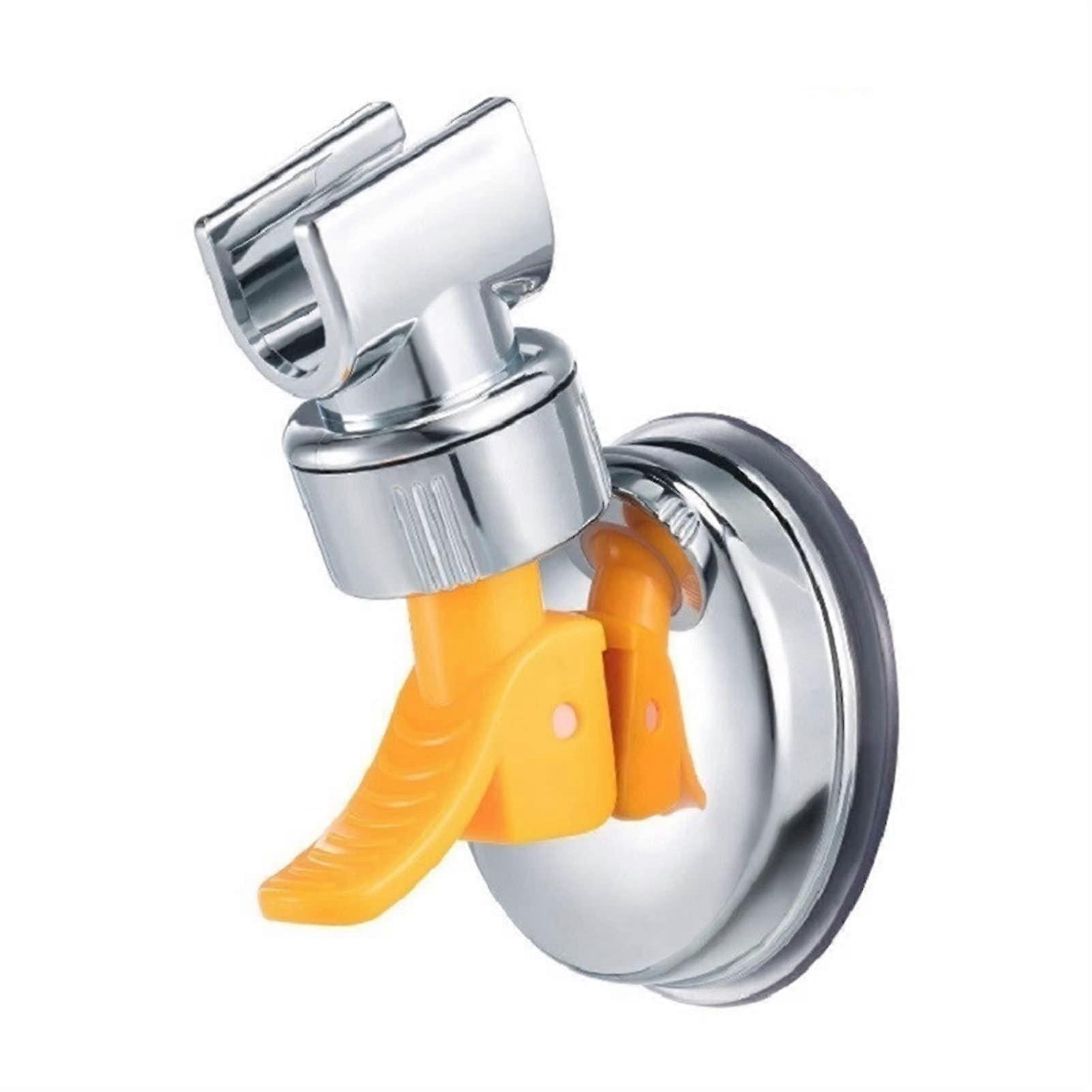 2PCS Adjustable Suction Cup Shower Head Holder Removable Bathroom Wall Mount Silver ABS Bracket