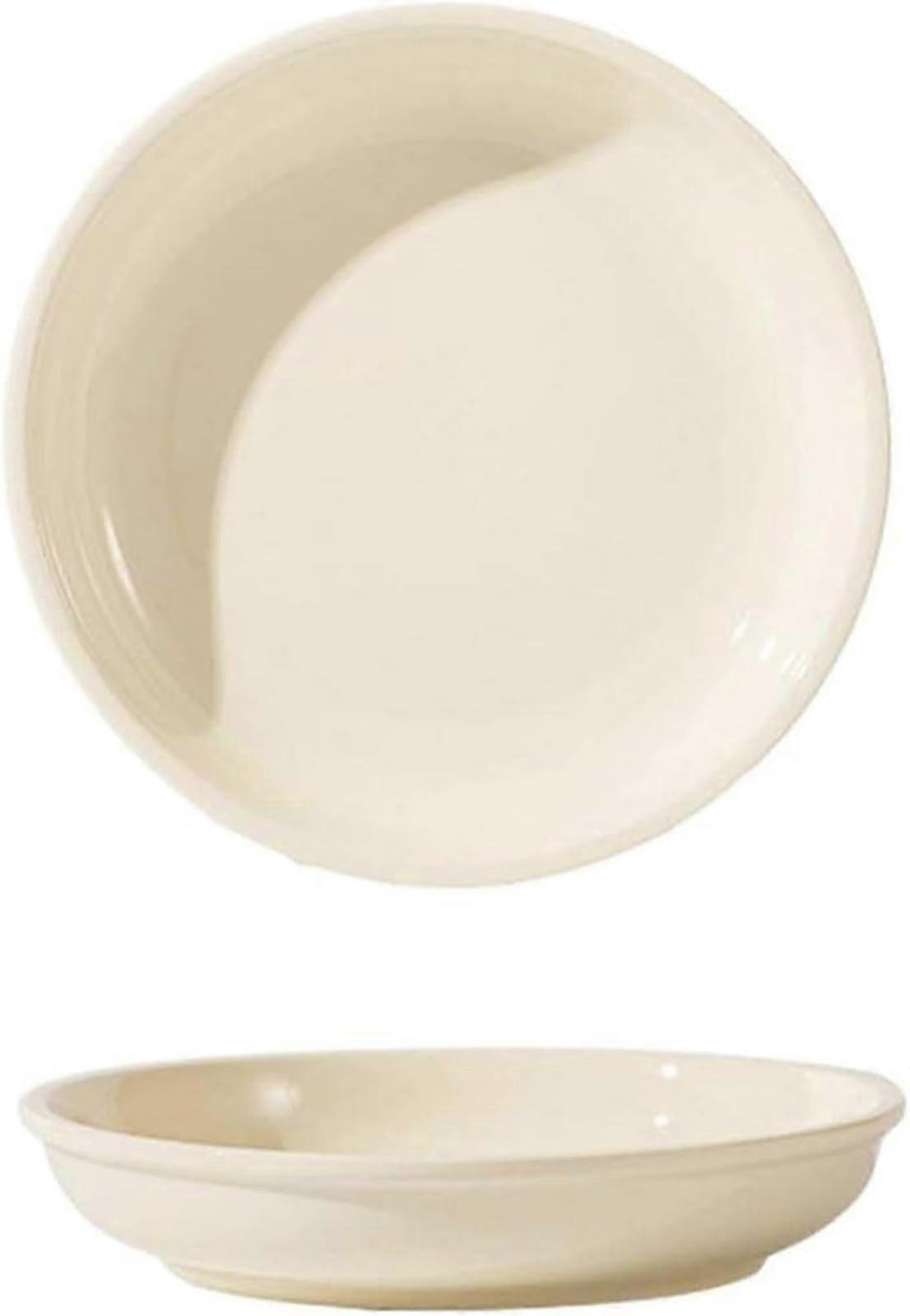 Ceramic Dinner Bowl 7 Inch Rice Plate Microwave and Dishwasher Safe Elegant Tableware 1 Pack