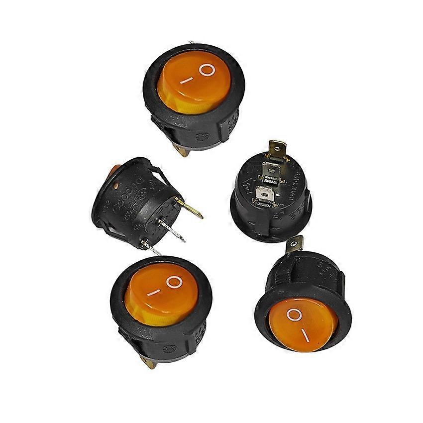 KCD1 Ship-Type Switch 3-Pin Round Refrigerator/Freezer Button 220V Power Supply 6A 250V Switch 5PCS