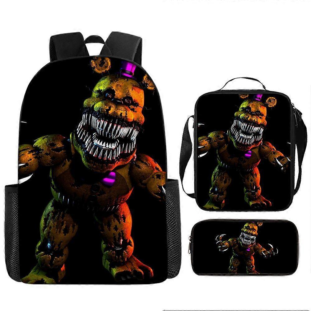 Five Nights Backpack, School Bag, Children's School Bag, Backpack, Men's Backpack, Laptop Backpack, Three-piece Backpack