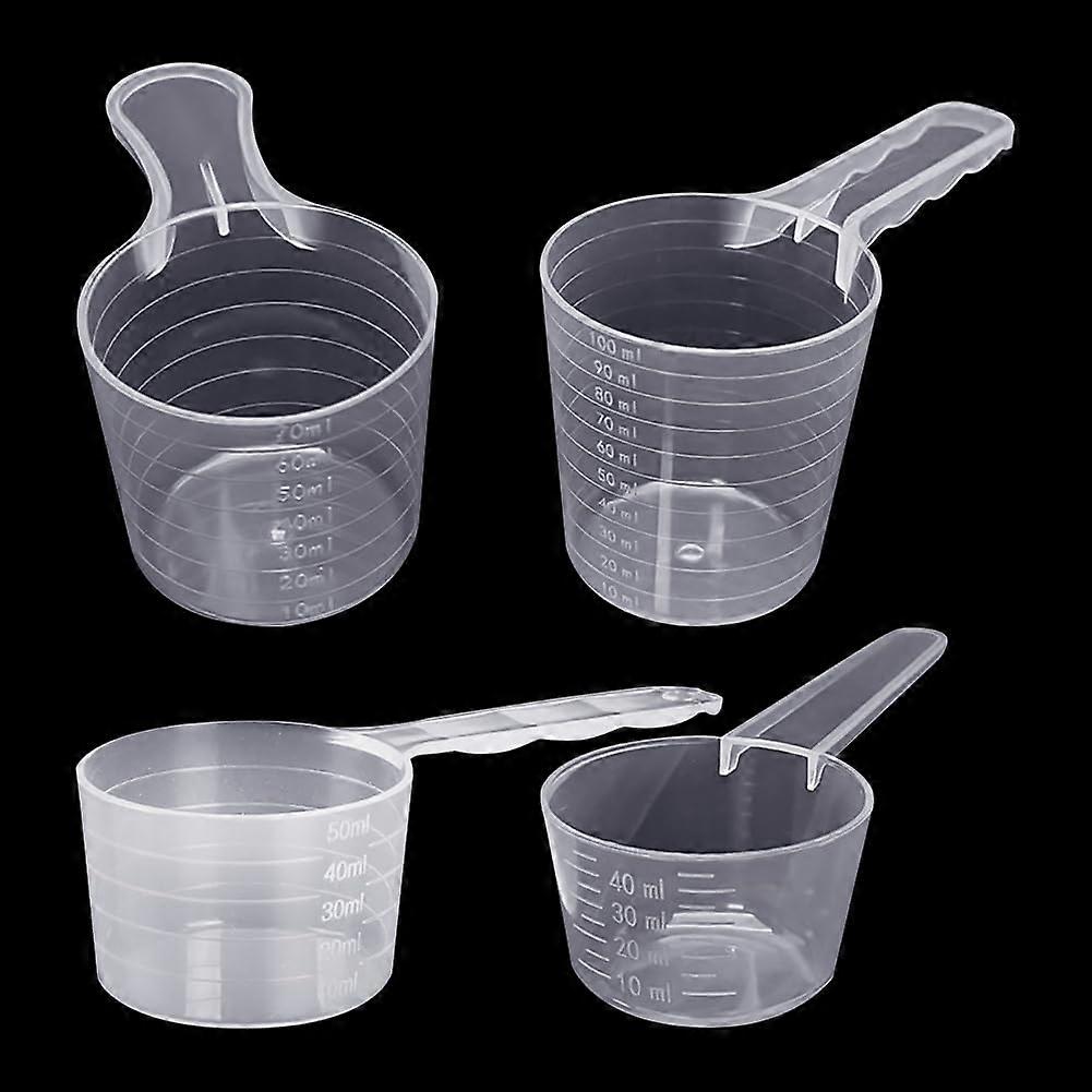 4 Pcs Plastic Measuring Scoops Set Clear Multi Size Kitchen Spoons for Protein Powder Coffee Baking