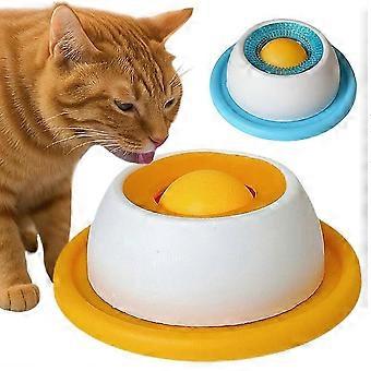 Fressnapf mit Saugnapf für Hunde und Katzen, rutschfest, interaktiv, gelb, für Katzen (szshsy437)