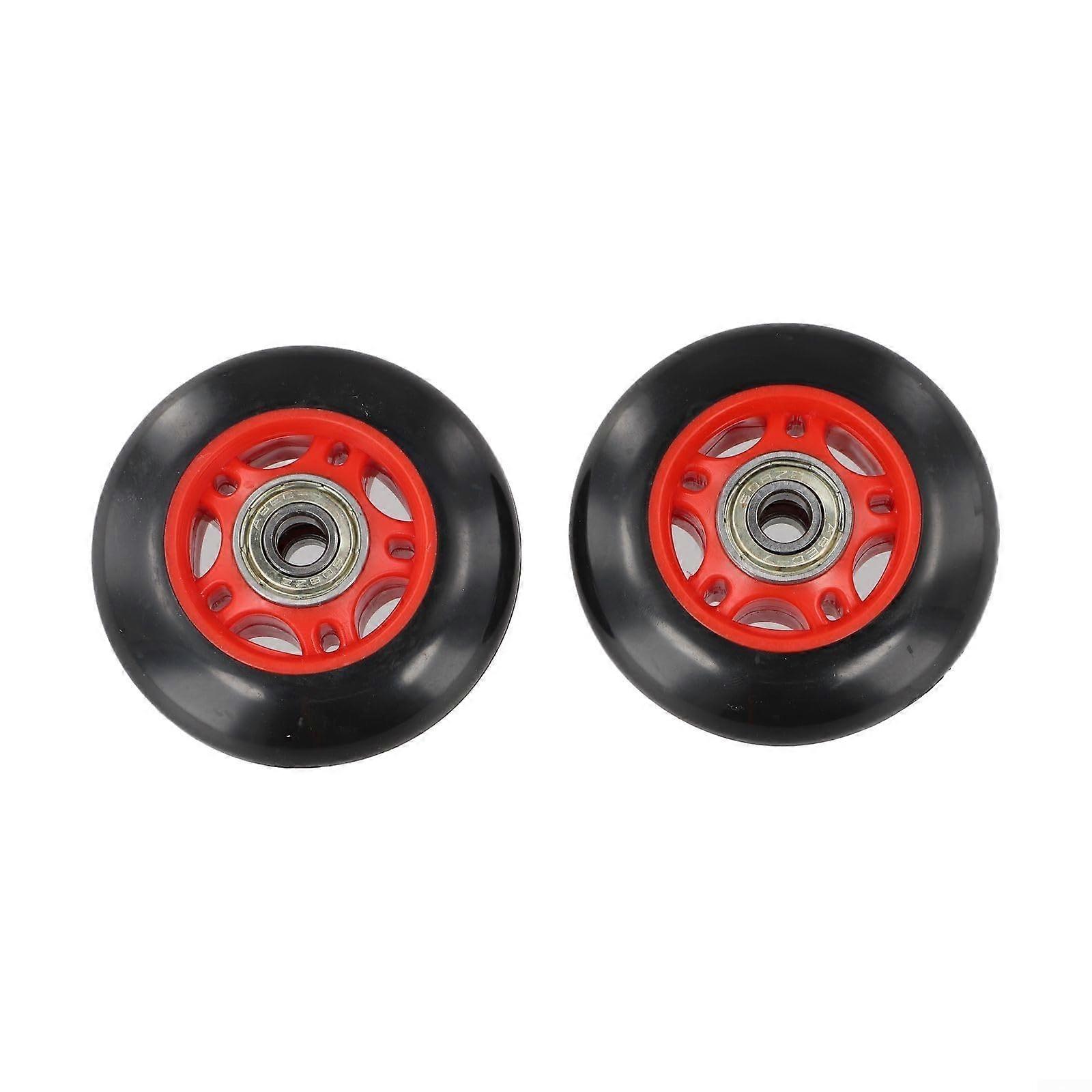 2PCS 70mm Rowing Machine Replacement Wheels with 608 Bearing Pulley, Quiet Rubber, Easy Install, Red