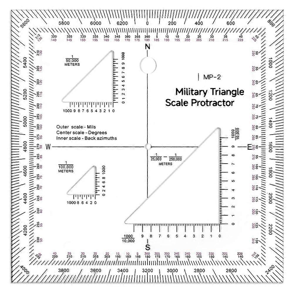 5 Inch Map Protractor Utm/Mgrs Coordinate Scale Map Perfectly Cut Land Navigation Protractor