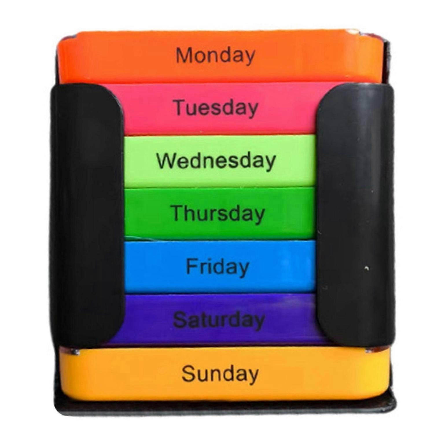 7 Day Week Pillbox Organiser Weekly Pill-Case with Reminder for Small Items