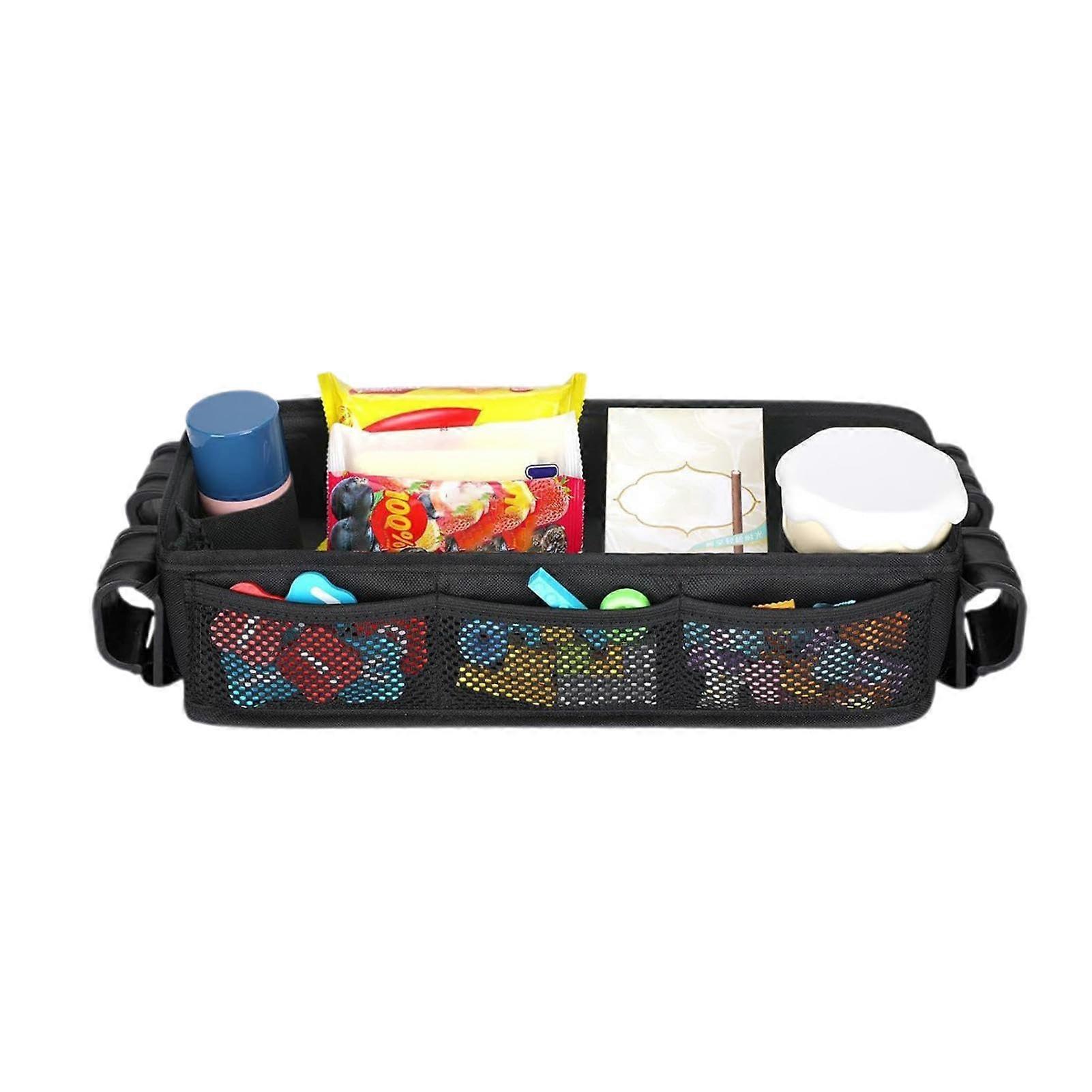 Universal Baby Stroller Snack Tray with Cup Holder, Adjustable Fit, Multiple Compartments, Easy Clean