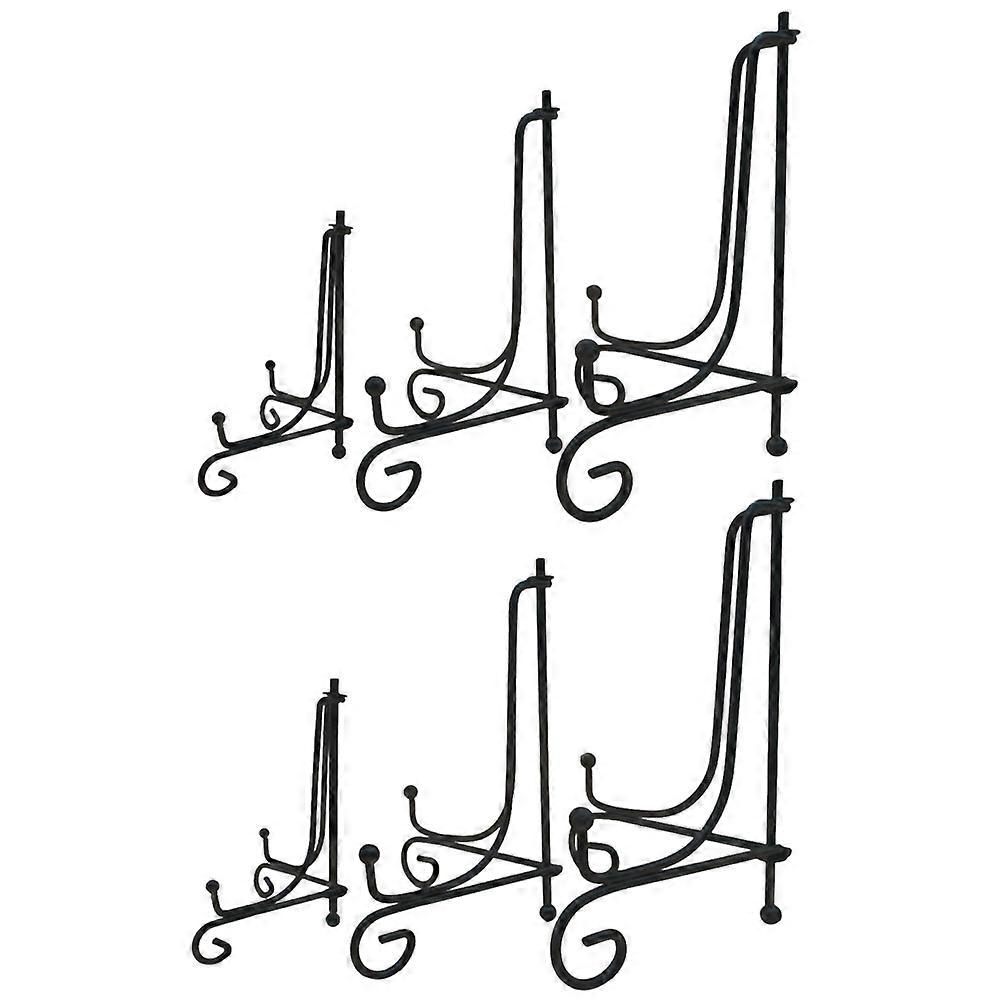 Iron Plate Display Bracket Dish Holder Office Use Stable Shape 6Pcs