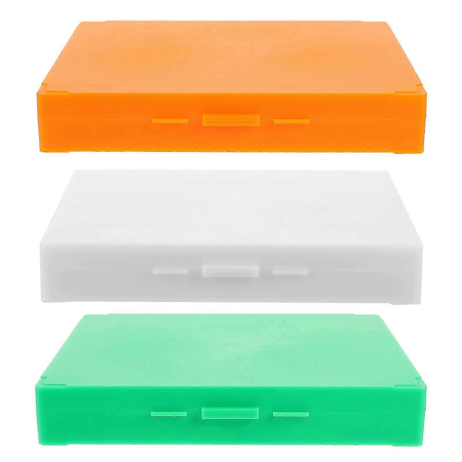 3pcs Practical Reusable Microscope Slide Boxes for Specimens Storage in Science Laboratory