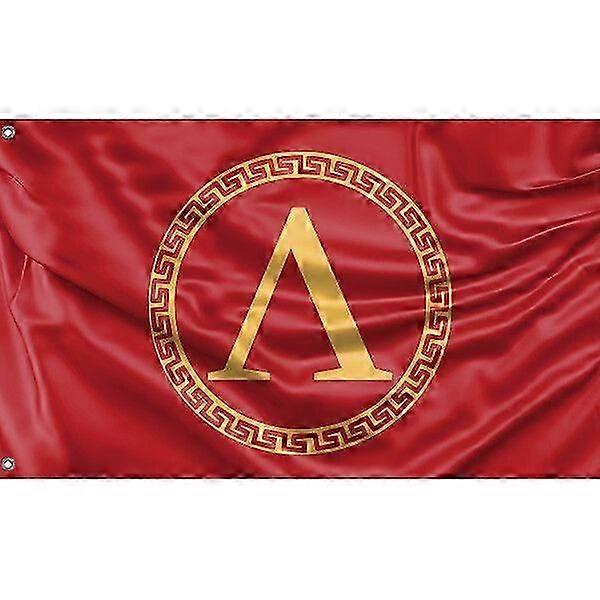 Ancient Style Red Sparta Flag Pattern 191 KHMYV