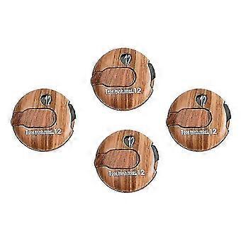 Compteur de score de golf, lot de 4 avec clip, remise à zéro en une seule touche pour 12 coups, matériau ABS, design imitation bois
