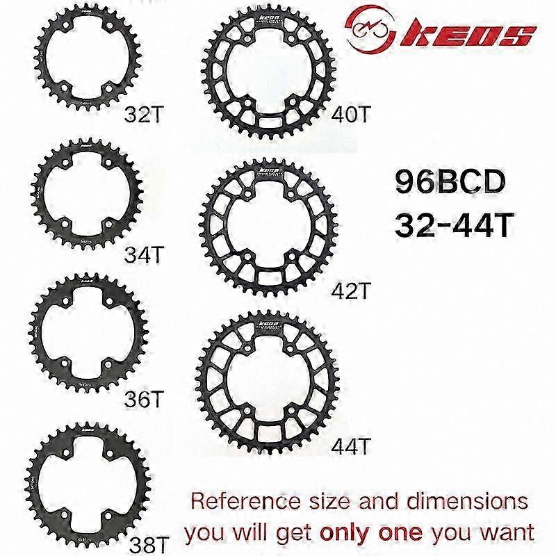 32T-38T Round/Oval Chainring for MTB Bikes, Compatible with 96BCD Crown Plate Components