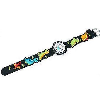 Sturdy Waterproof Watch for Students Creative Cartoon Design Black Color 7.9×1.1×0.2in Buckle Closure 1Set