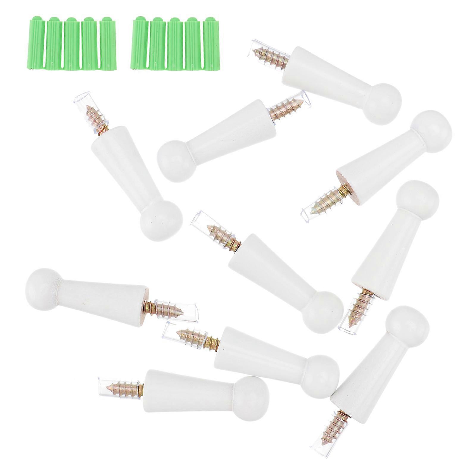 Practical Wooden Hook Wall Hanging Coat and Hat Hooks 10Pcs
