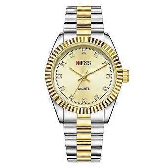 Women's Watch Stylish Fluted Bezel Diamond Markers Silver Band Office Casual Formal,ONFS-1581-AG