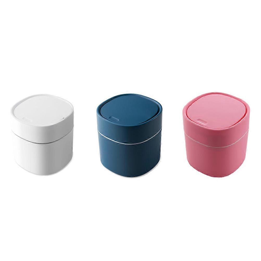 Desktop Trash Can Pressing Cover Mini Garbage Bin for Storage Use