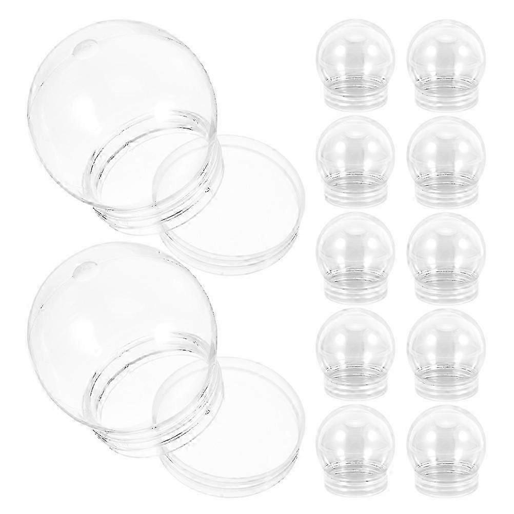 Snow Globe Jar Transparent Plastic Globes for Decor 12Pcs Kit