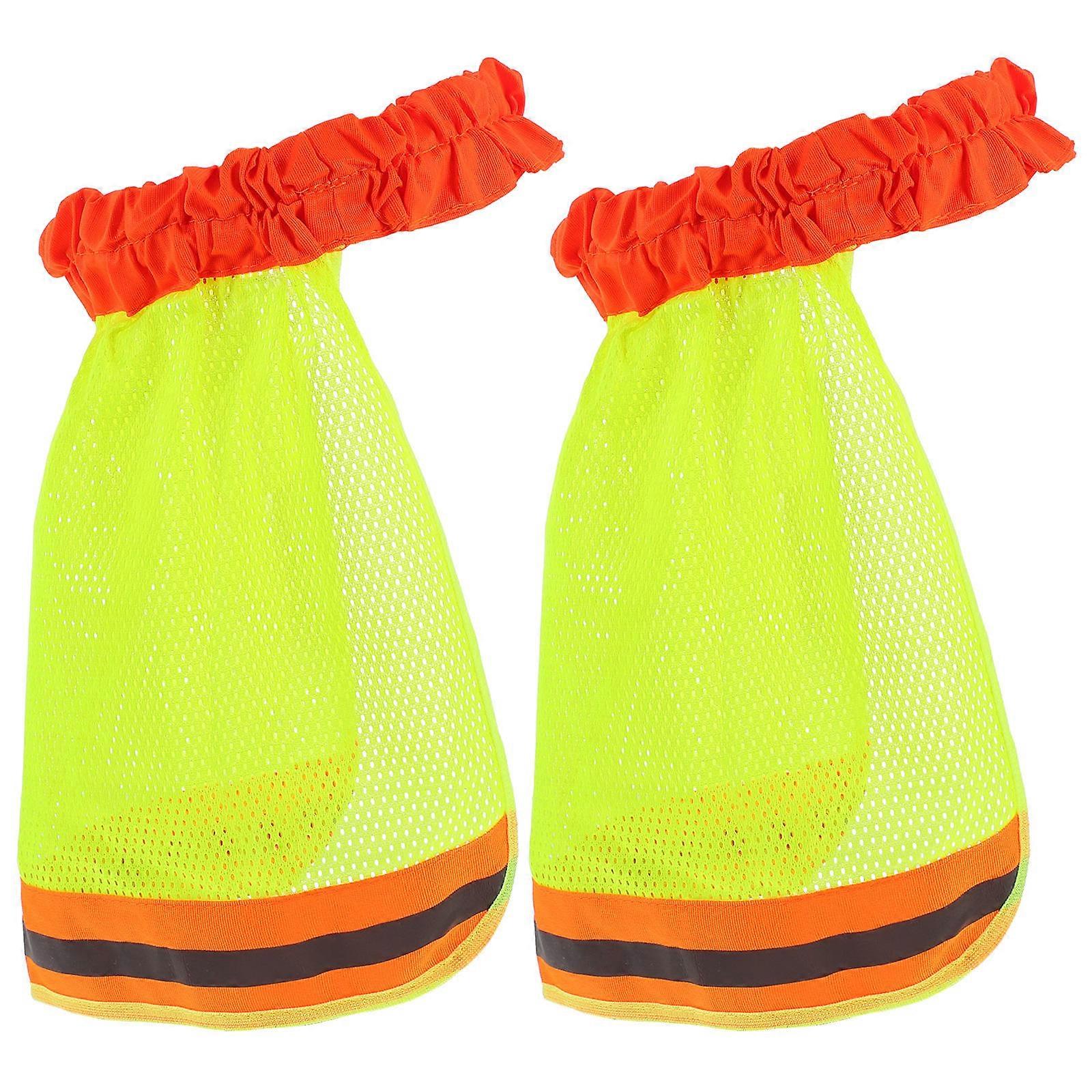 Durable Reflective Stripe Hat Cover Mesh Protector for Hard Hat 2Pcs