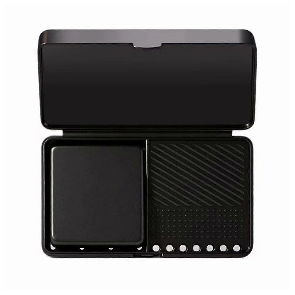 Makeup Brush Cleaning Box - Black, With Built-in Soap
