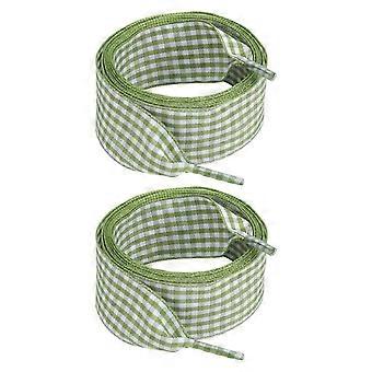 Checkered Shoelaces Colorful Polyester Shoe Laces Replacement Anti Slip Sneakers Laces For Athletic Shoe Casual Footwear  Matcha Green JH5