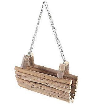 Hängematte aus Holz für Hamster, Zwerghamster und Ratten – ideal zum Spielen und Kauen.