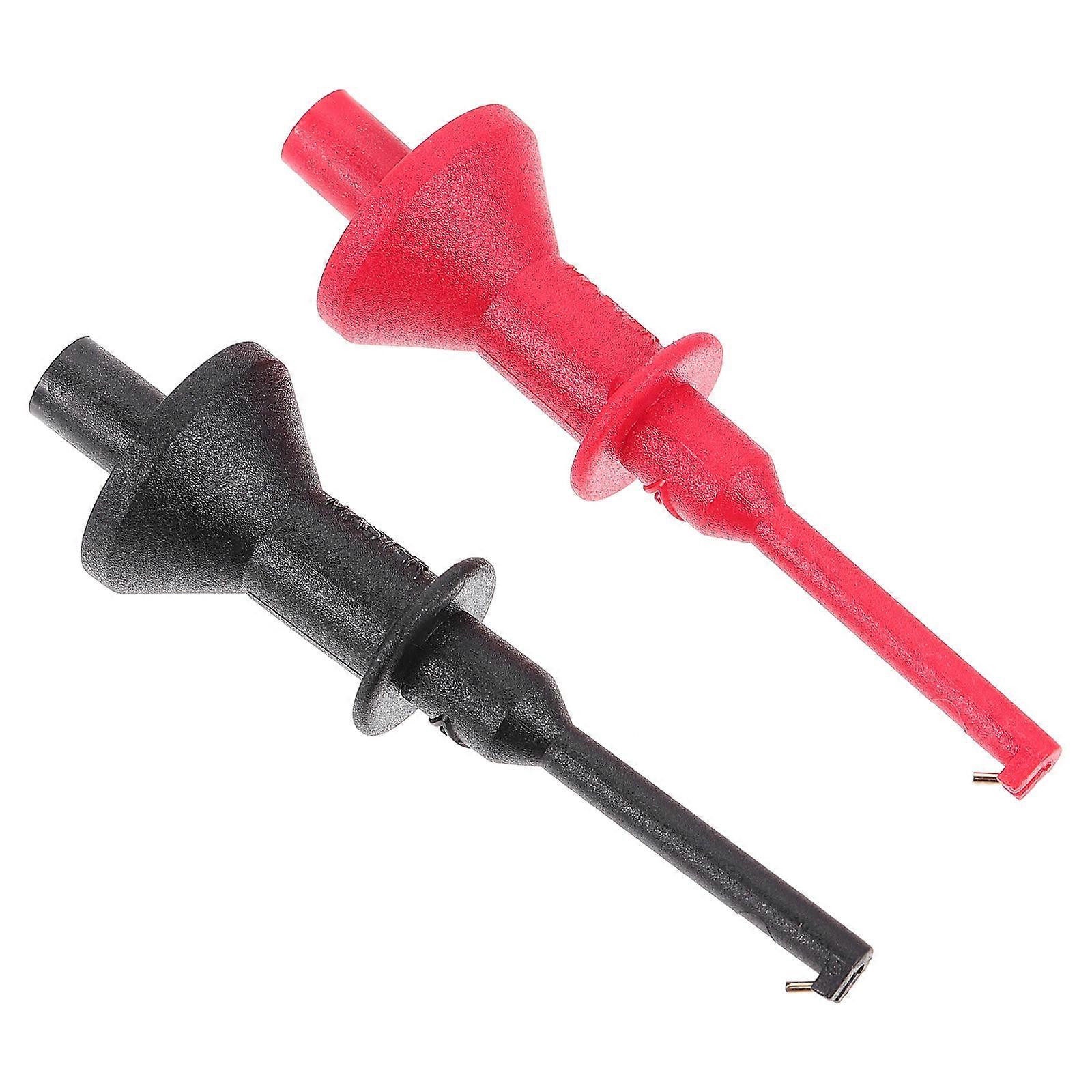 2Pcs Testing Hook Clips 4mm Plug-in Testing Probe Clamps Multimeter Test Probes