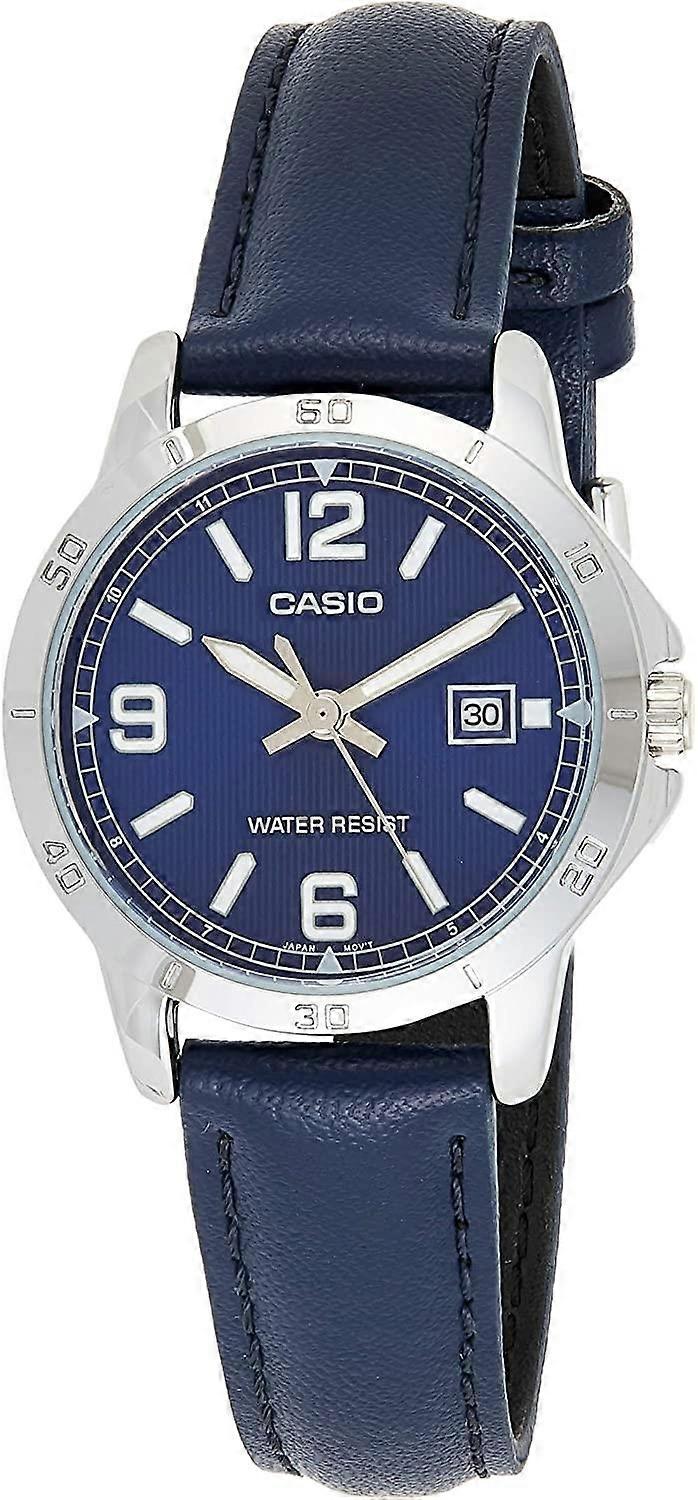 CASIO COLLECTION LADY DATE, LEATHER - BLUE