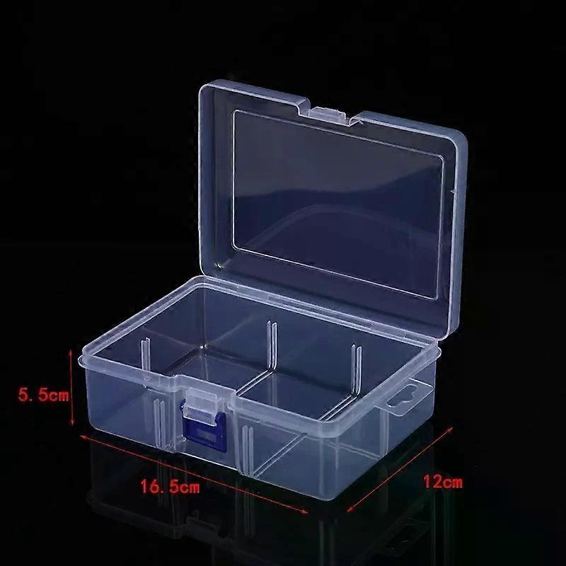 Clear Plastic Storage Box Rectangular Tool Case Screwdriver Bits Organizer