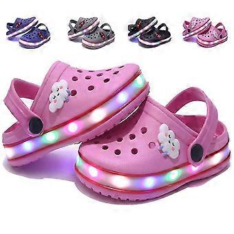 "Kids' Boys Girls LED Clogs Cute Garden Shoes Cartoon Slides Lightweight Non Slip Indoor Outdoor Sandals Beach Slippers Children - Random pattern -GSL