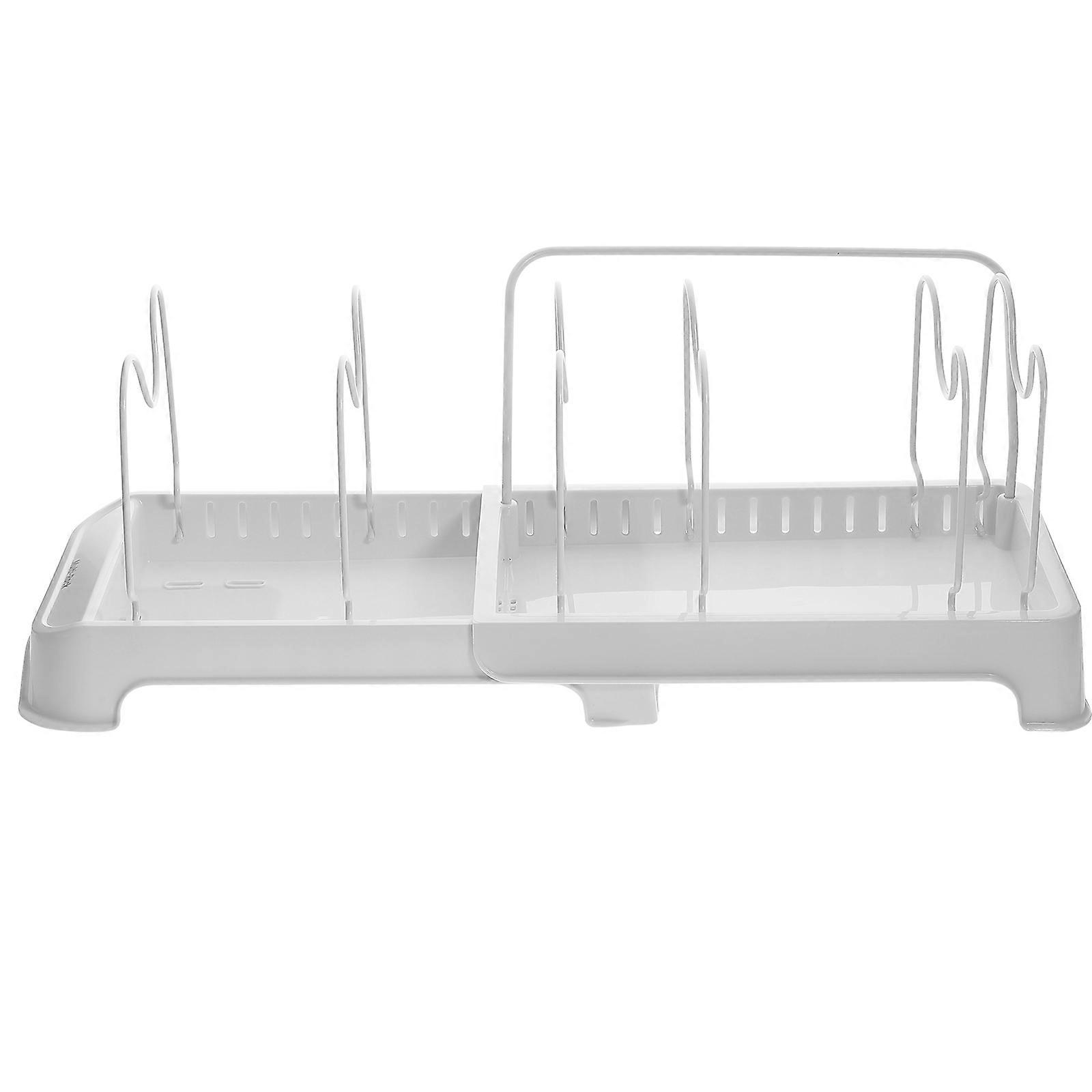 Adjustable White Dish Drying Rack for Countertop Kitchen Use 2Pcs