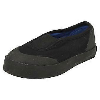 Unisex Kinder schwarz Zwickel Leinenschuhe 322-7305