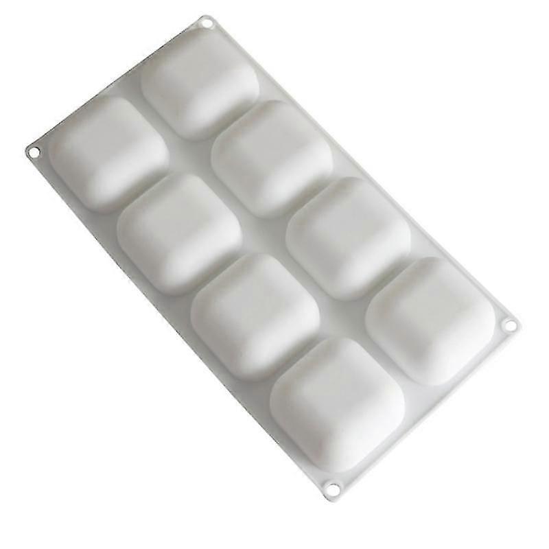 8-Cavity Silicone Square Baking Mold, Multipurpose Non-Stick Mousse Cake Mold for Dessert Making
