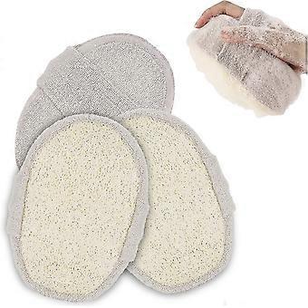 3 Pcs Natural Loofah Exfoliating Body Scrubber, Double-sided Bathing Shower Sponge For Men, Women